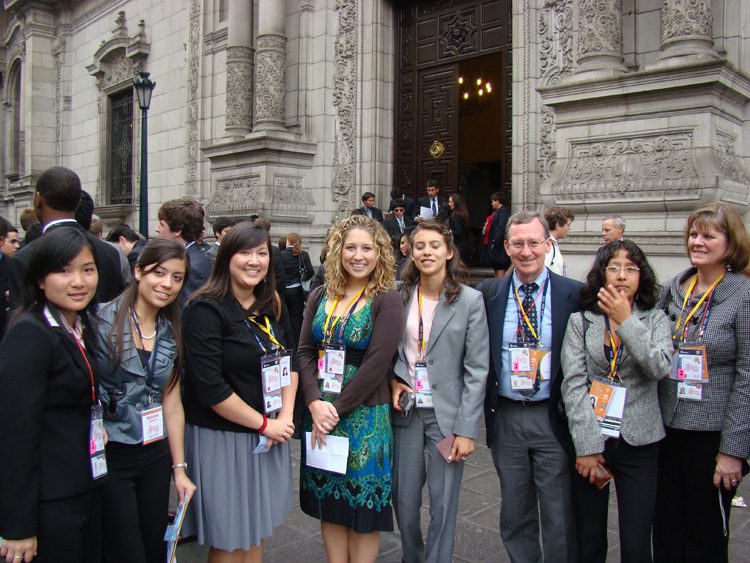 Voices students touring historic Lima