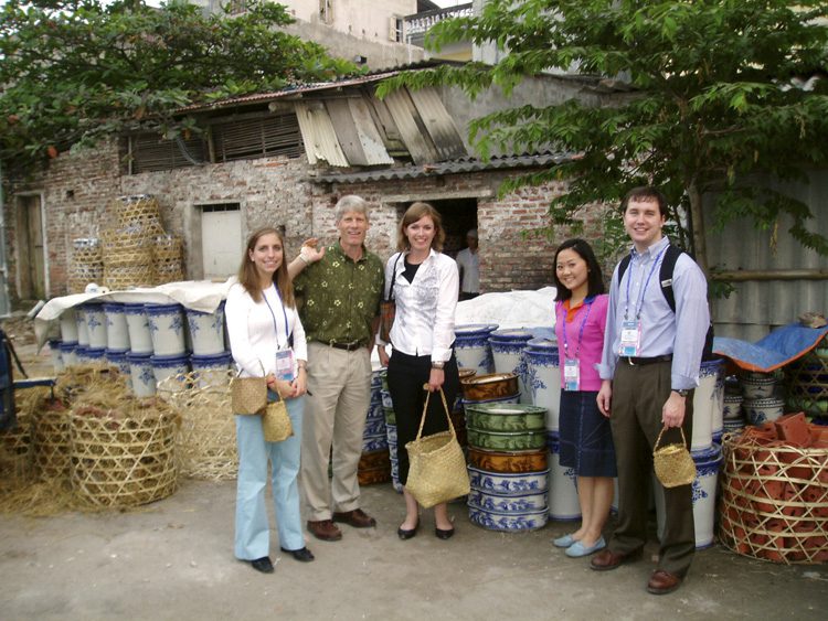 The Furman group at a pottery stand