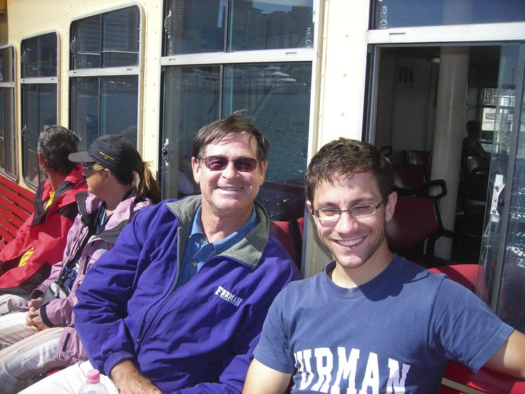 Dr. Don Gordon and Pete DeMarco on the Sydney Ferry touring Darling Harbor