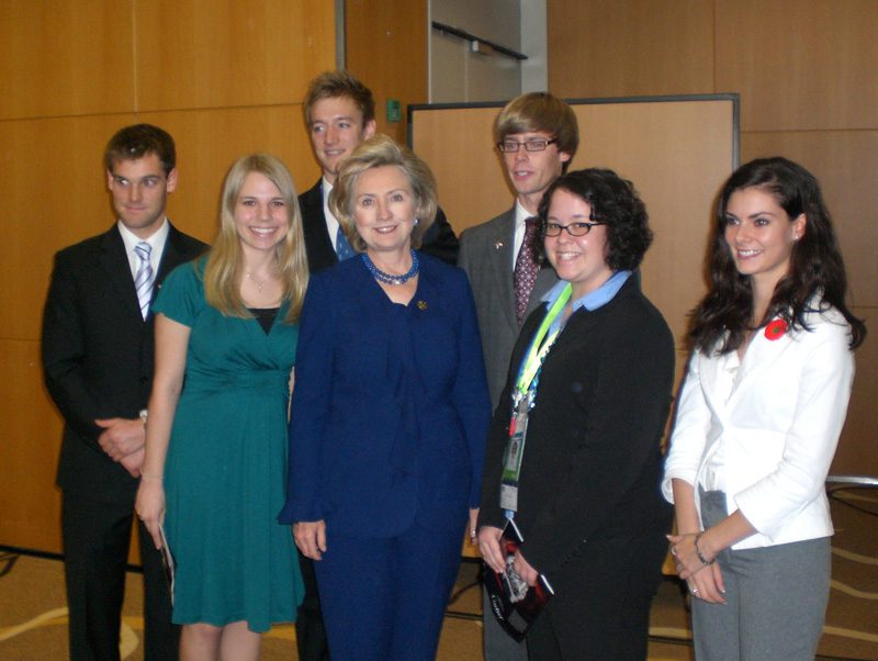 Kelly Cressy and Dez Clodfelter with US Secretary of State Hillary Clinton