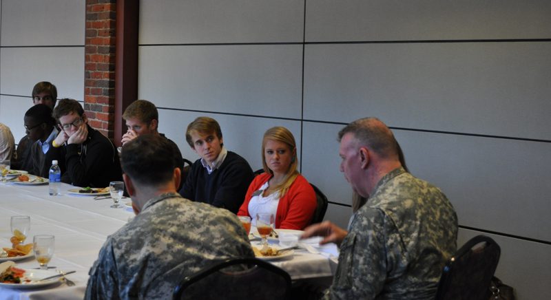 The A-Team had the opportunity to ask probing questions to which General Mulholland replied very candidly. (l-r) Reed deMent, Jon Baddley, Thomas Hydrick, Anna Burns.