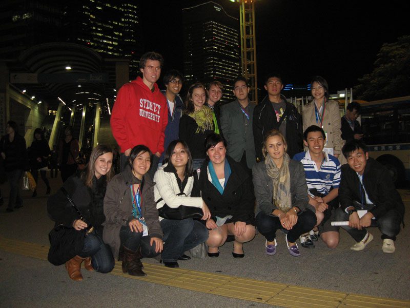Furman students, Nora, Karim, Katie and Marissa, with delegates from New Zealand, Australia and Korea