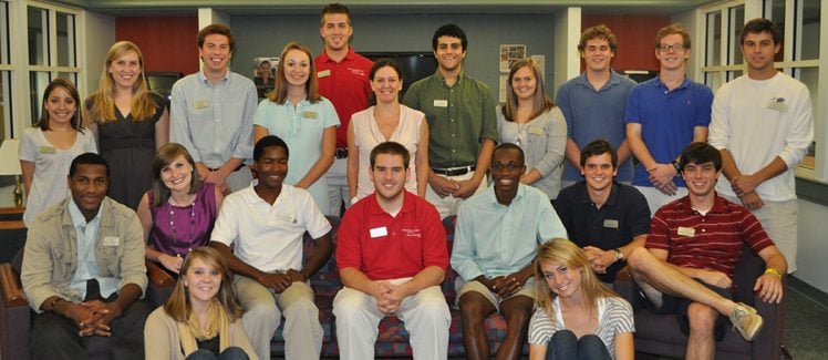 Seated on floor (l-r): Celeste Peay, Brooke Mosteller Seated (l-r): Jason Terrell, Maddison Hall, Kenny Palmer, Brendan Ryan, Keith Early, Lee Deneen, Aaron Markham Standing (l-r):Caitlin Bazan, Robin Lewis, Ben Saul, Katie Lowery, Drew Callaghan, Deborah Horan, Faris Armaly, Courtney Mills, William Mitchell, Reed Dement, Austin Bradham