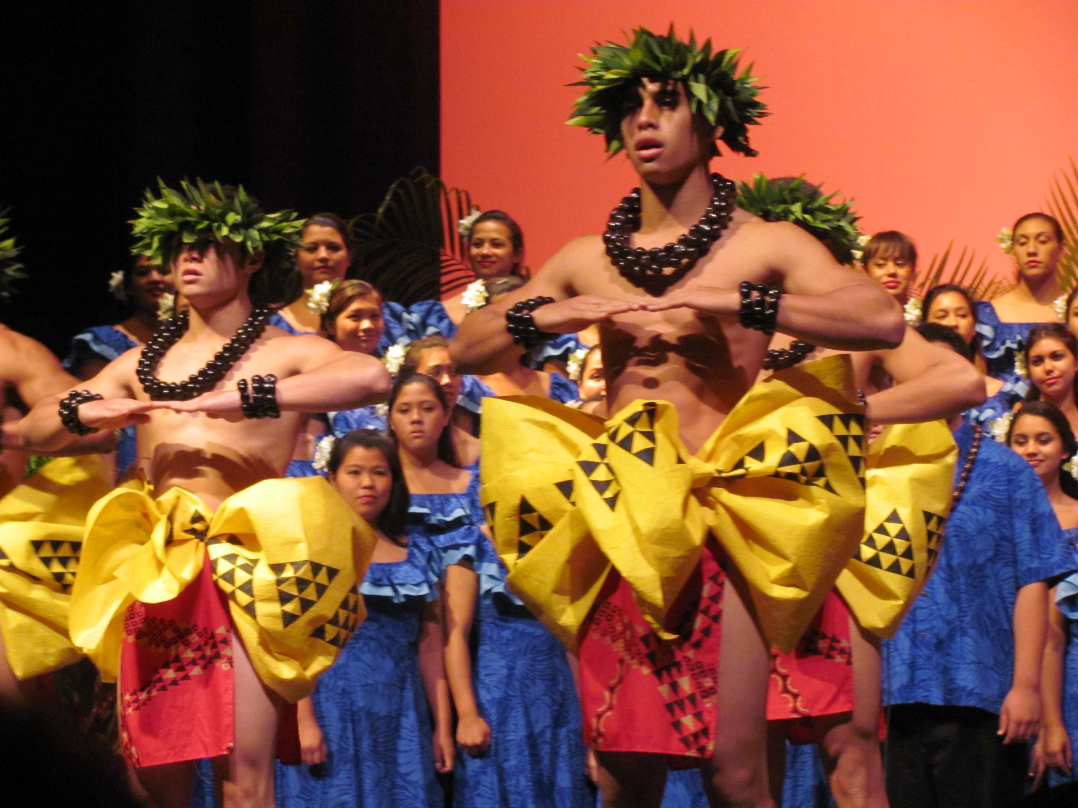 Students from Kamehameha School performing for the crowd during the opening ceremony
