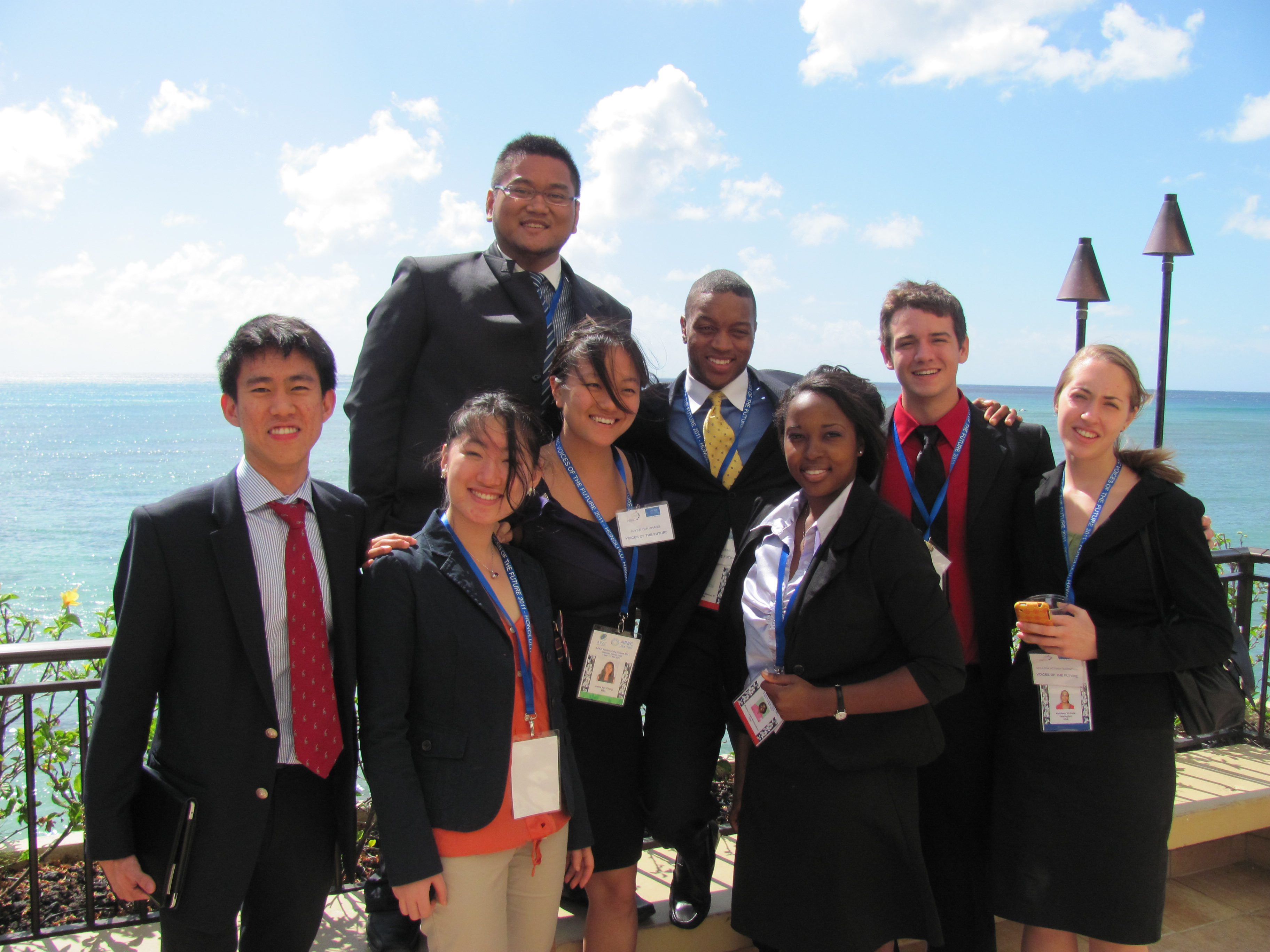 U.S. delegates as well as a student from Brunei (at the top)