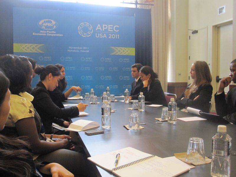 The APEC students meeting with the US Department of Treasury