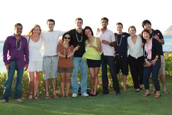 Youth delegates at the luau