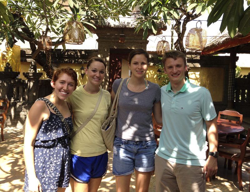 (l-r) Emily, Katie, Sara and Brian at the Bumbu Bali Restaurant