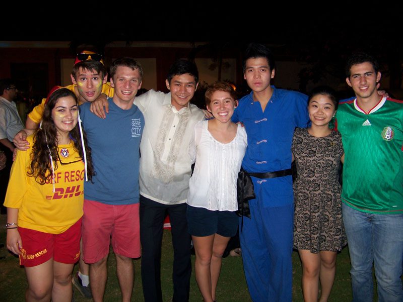 Emily and Brian with friends on cultural night