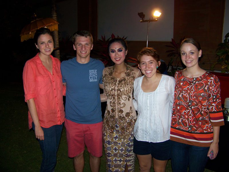 Sara, Brian, Emily, and Katie with a delegate from Indonesia