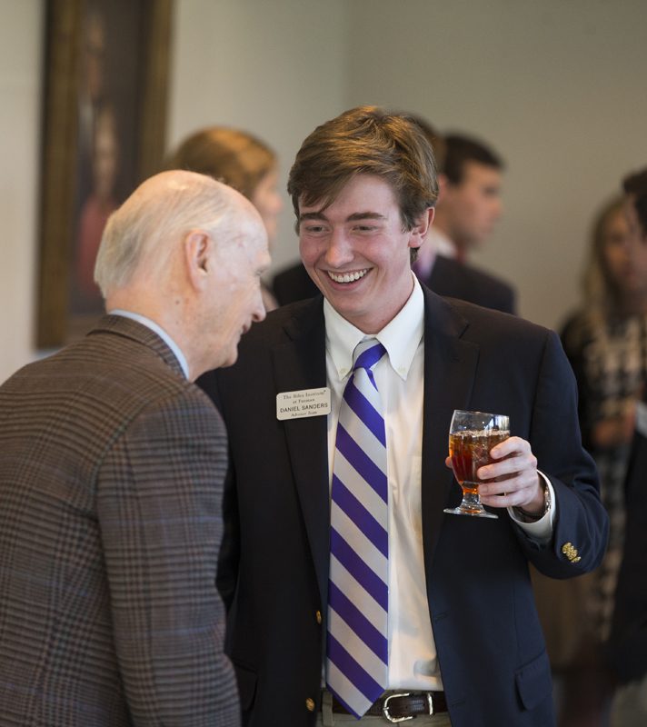 Daniel Sanders with Secretary Riley at the Women in Public Media symposium