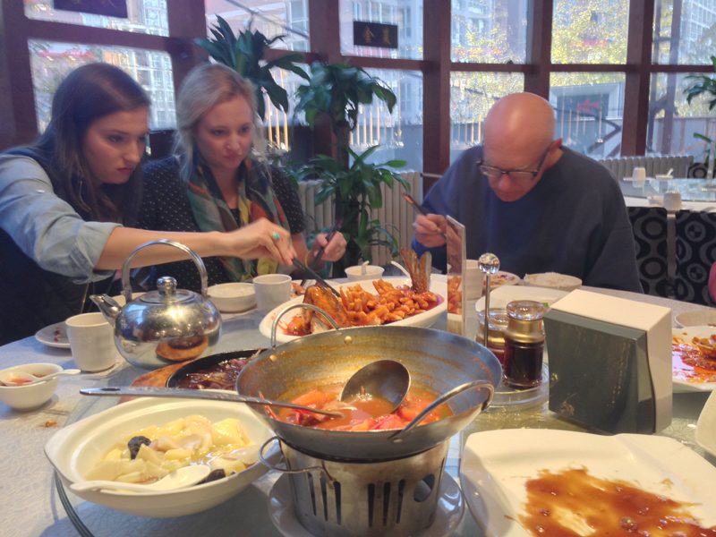 Kelly, SK and Cleve enjoying some traditional foods
