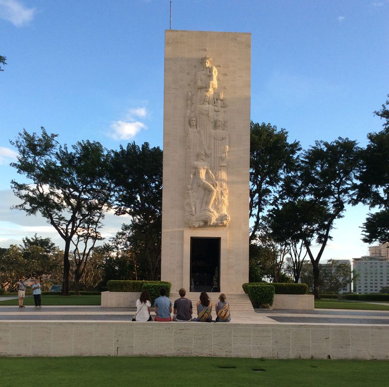 The U.S. delegation sits in awe of the beautiful memorials at the Manila American Cemetery