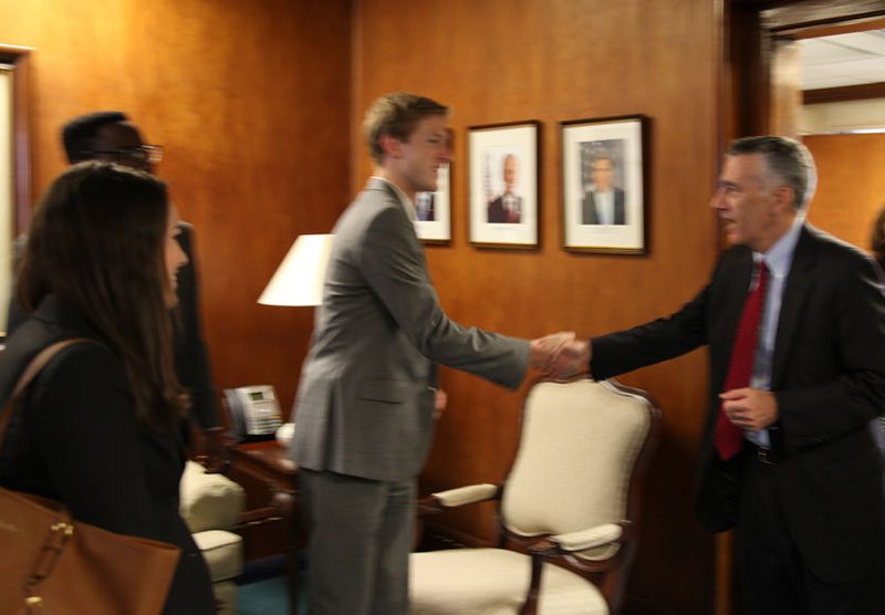 U.S. delegate Nathan Thompson meets Ambassador Goldberg