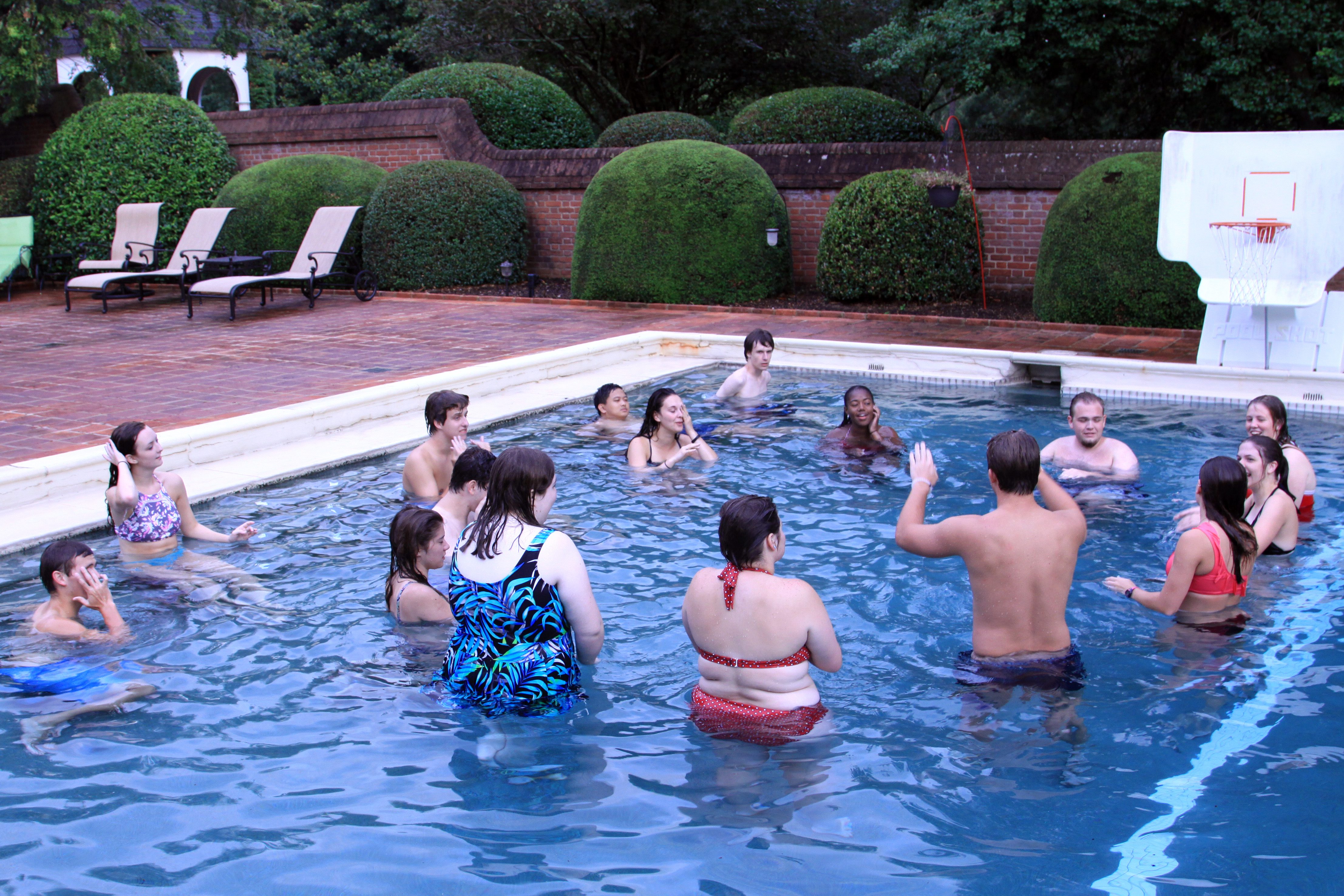 Pool party at President Davis' house!