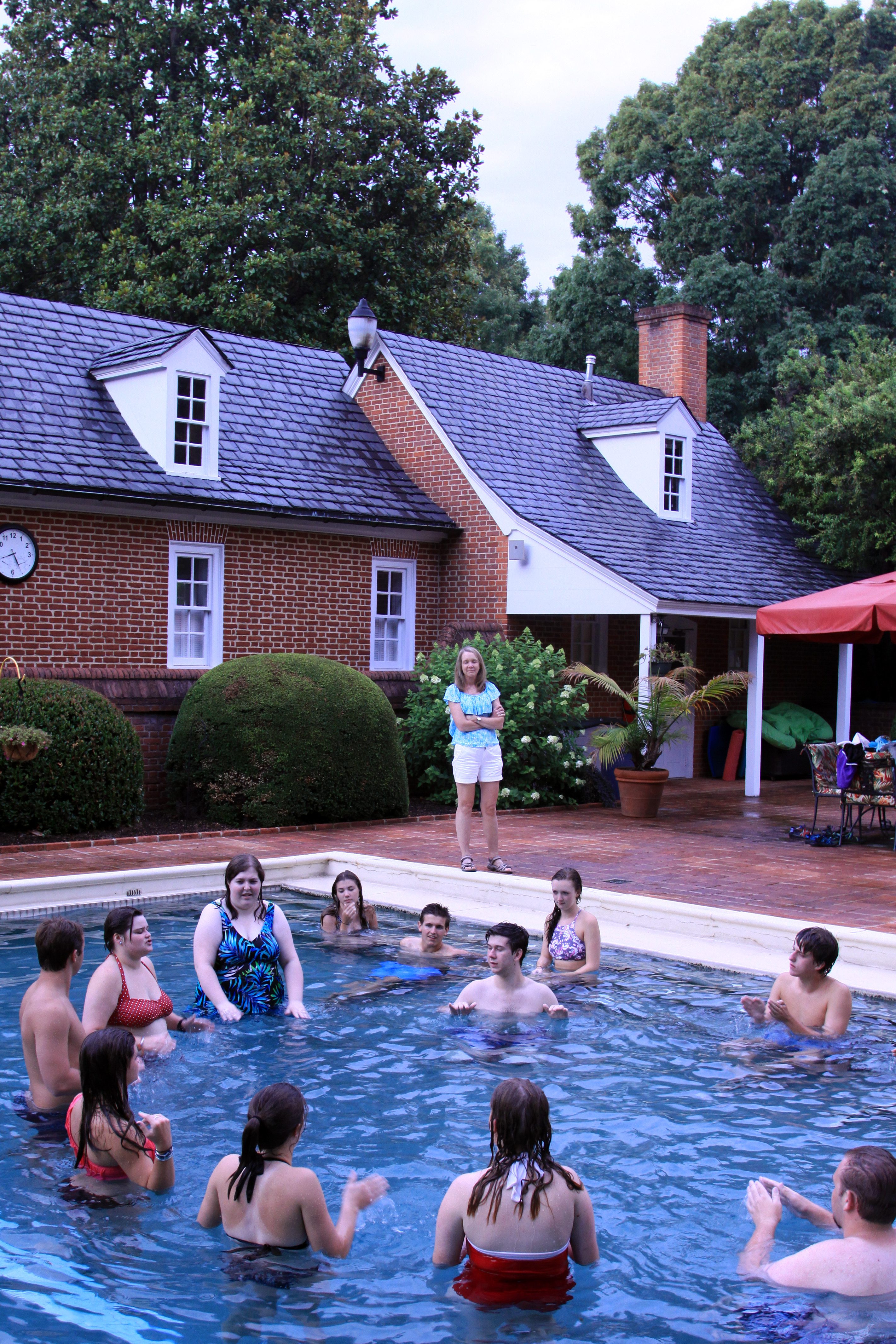 Pool party at President Davis' house!