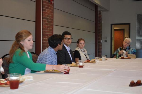 The students enjoying one-on-one time with our guest
