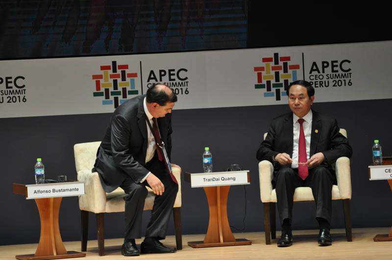 President of Vietnam TranDai Quang speaking about hosting the 2017 APEC conference being held in DaNang, Vietnam