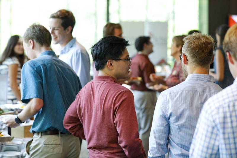 Scholars going through the buffet