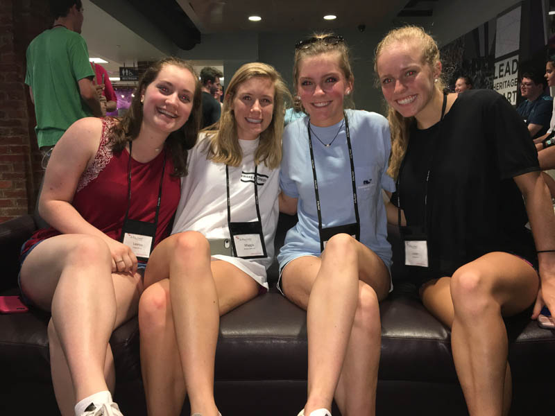 Freshman scholars, Leanne Joyce, Maggie Welsh, Alana Miller, and Lauren Allen are pictured here