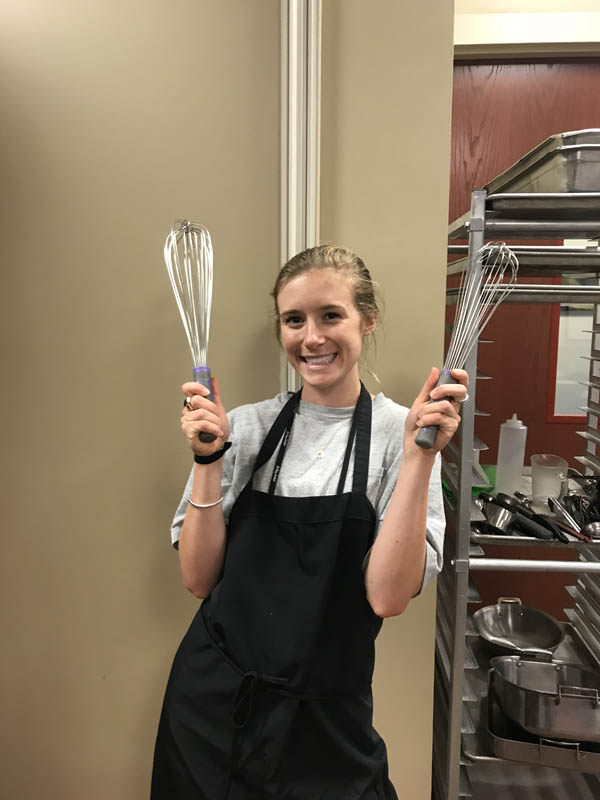 Maggie Welsh is pictured here at a cooking class