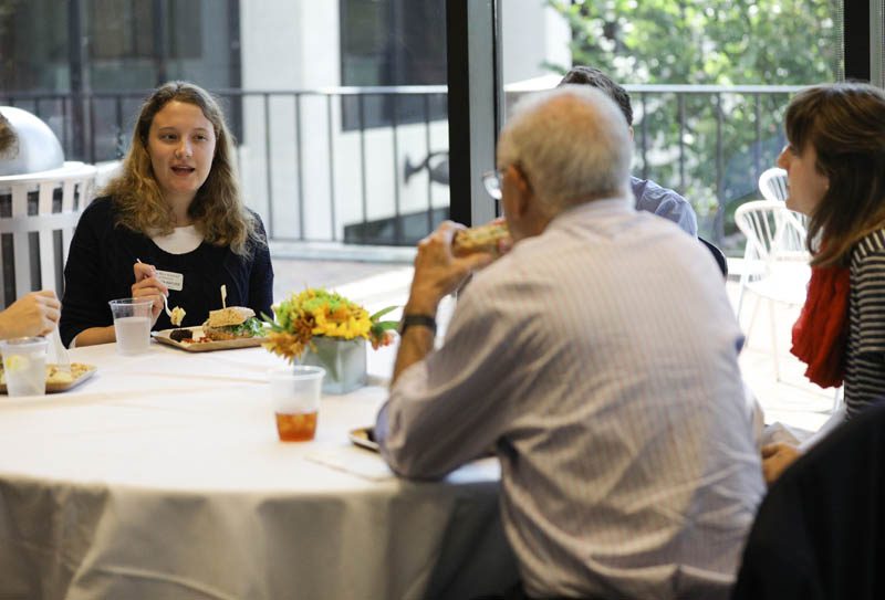 Kristen Rafuse (’19) posing a question to Peter Hart