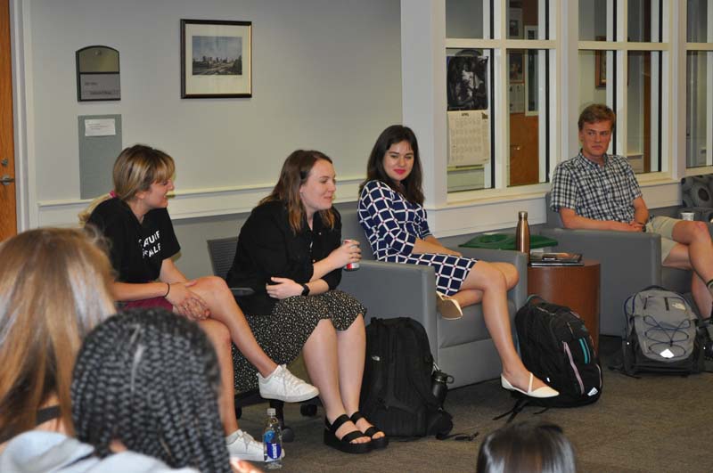 (l-r) Katherine West (’19), Shannon Short (’19), Erica Daly (’22), Price St. Clair (’22)