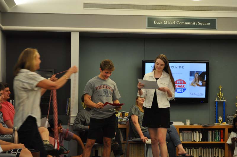 Hannah Warren (’19) receiving superlative