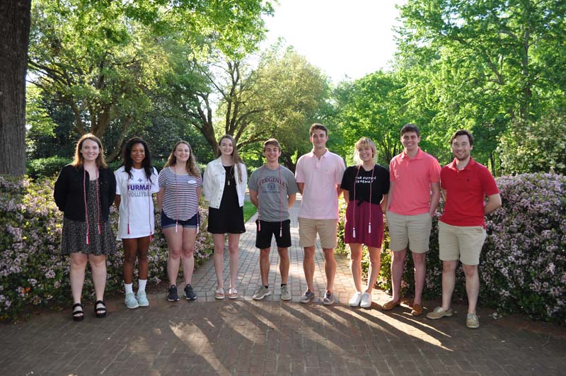 Advance Team graduating seniors (l-r): Shannon Short (’19), Imani Grace King (’19), Kristen Rafuse (’19), Hannah Warren (’19), Jack Ligon (’19), Michael Robertson (’19), Katherine West (’19), Eric Faidley (’19), Kevin Hills (’19)