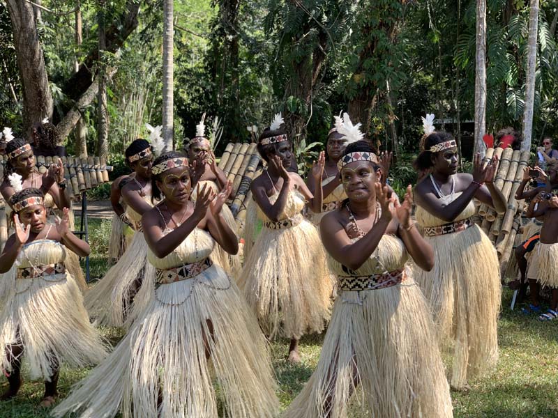 Dancers presenting the traditional cultural dance at the Port Moresby Nature Park