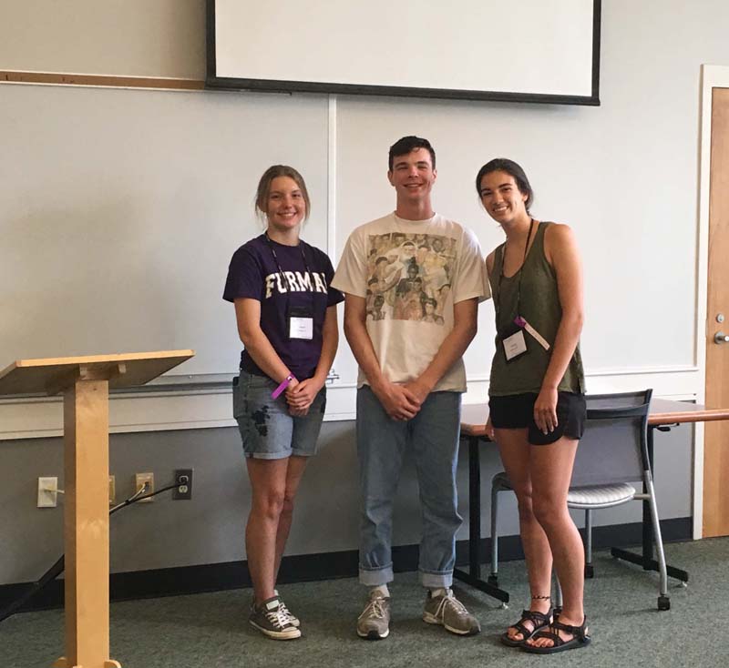 Presentation of Youth Declaration. (l-r) Lauren Eberth, Andrew McHorse and Katilyn Sagan