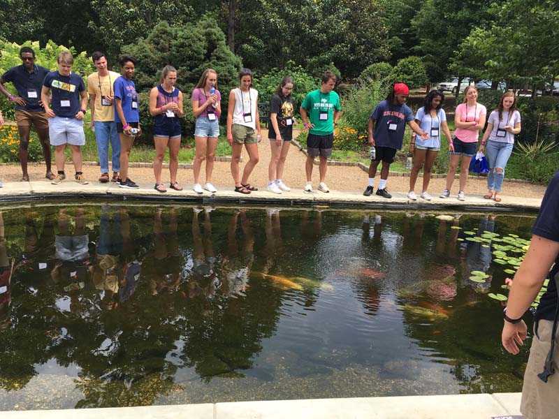 Students touring the Shi Center for Sustainability