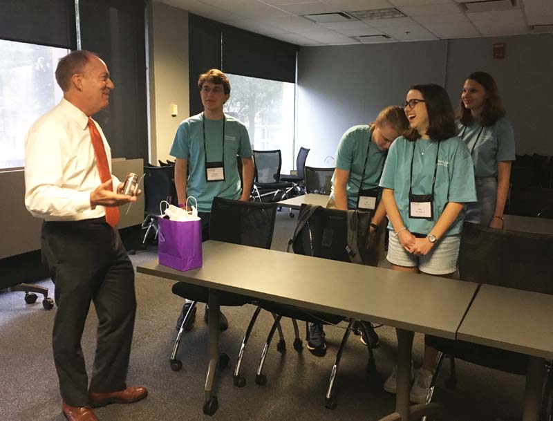 The scholars meeting with Mayor of Greenville Knox White