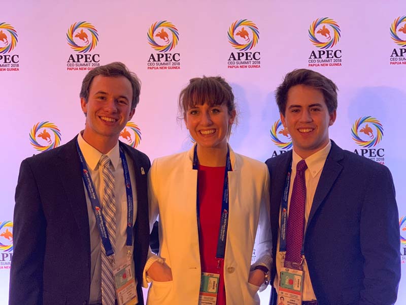 (l-r): Rob Cain, Katherine West and Jackson Robinson