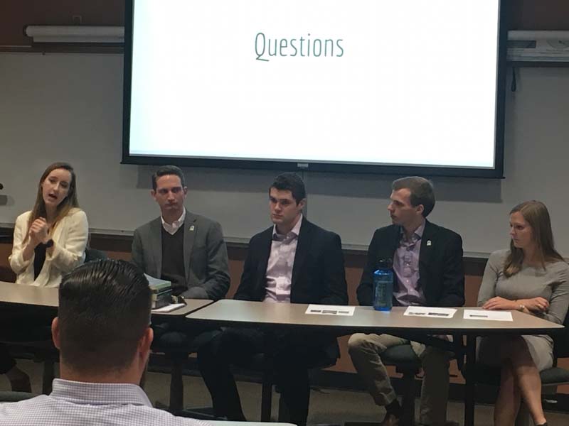 U.S. Delegation, (l-r) Emma Jackson, Liam Simkins-Walker, Peyton Roth, Noah Zimmerman and Kathleen Marsh leading the discussion of drafting the APEC Youth Declaration