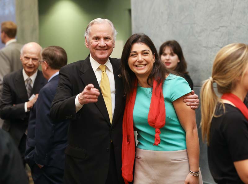 Wilkins Awards Dinner 2020: Governor McMaster with Advance Team member Emily Zeytoonjian