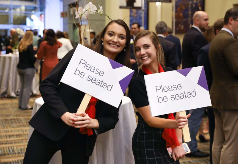 Wilkins Awards Dinner 2020: (l-r) Advance Team members Sydney Crosby and Becca Colehower
