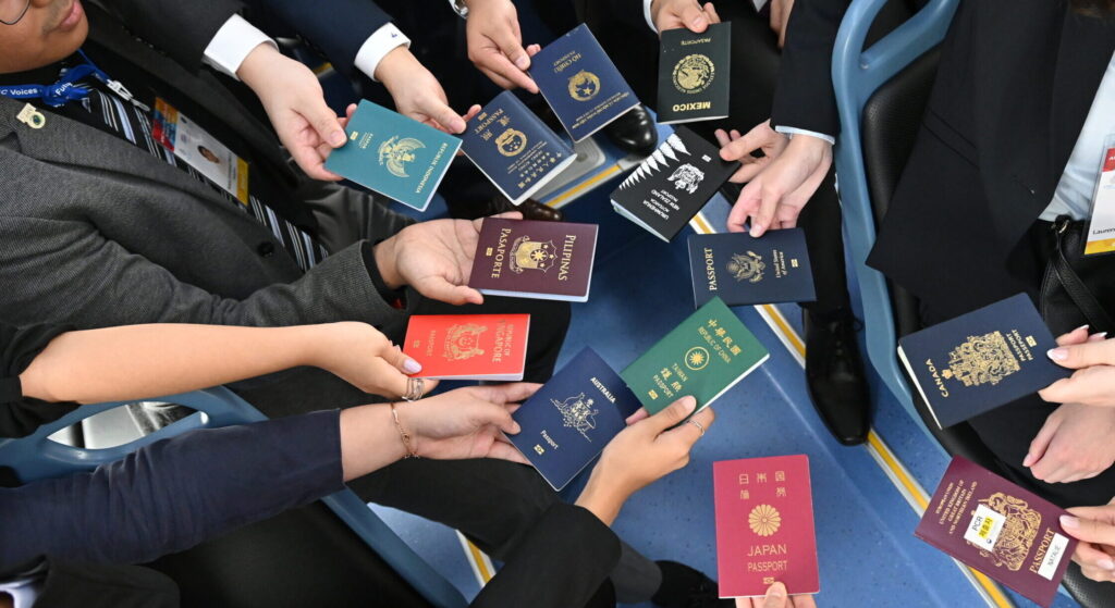 A bunch of passports from different nationalities