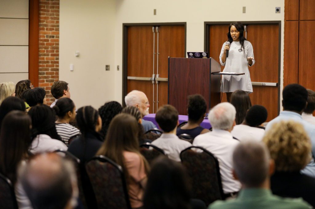 Student giving a speech