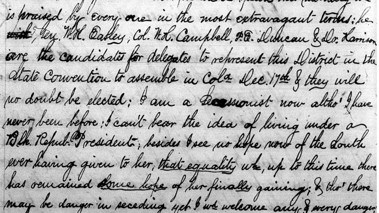 Piece of writing with cursive