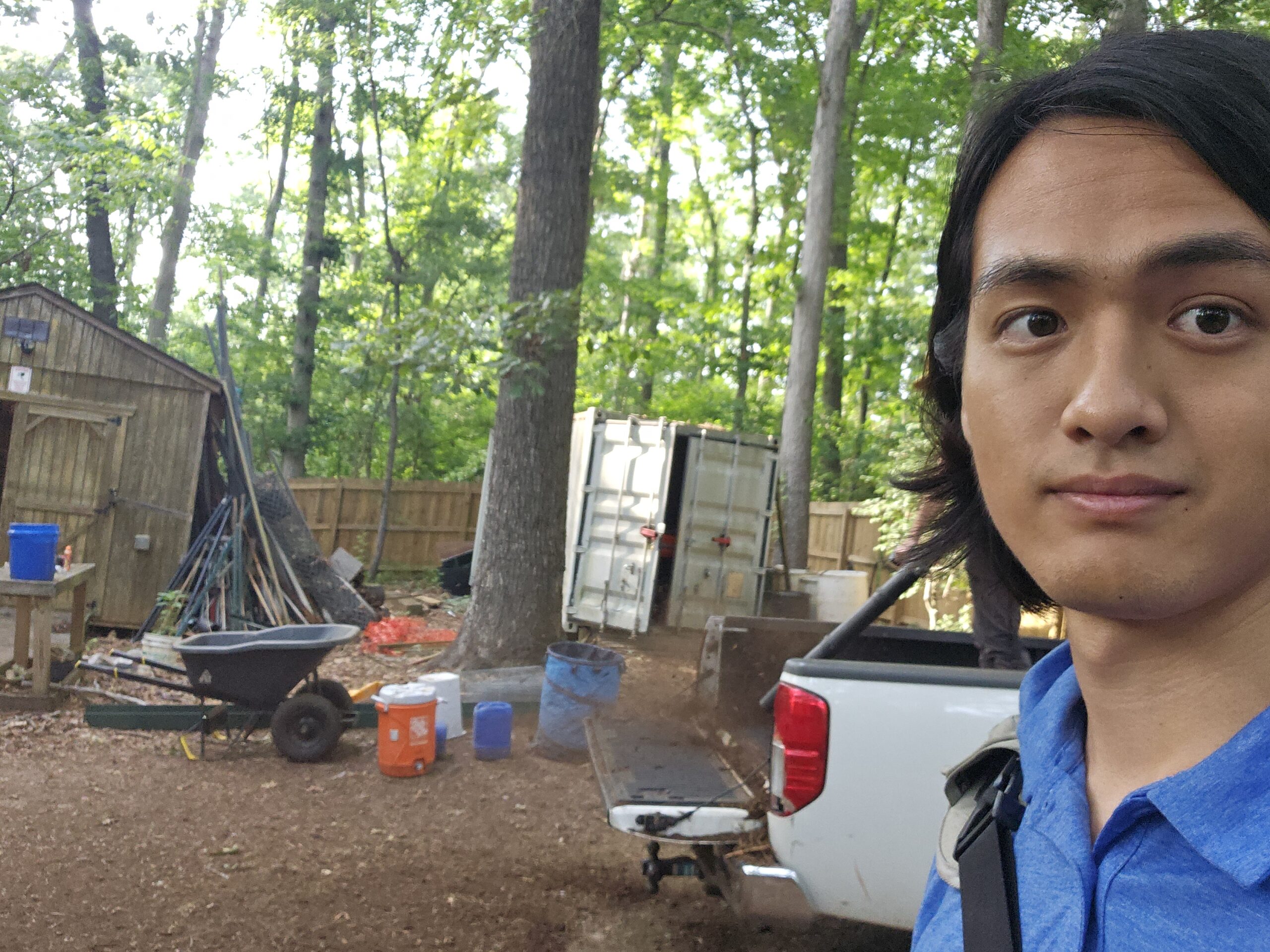 Student Haoyang Liang at Conestee Nature Preserve