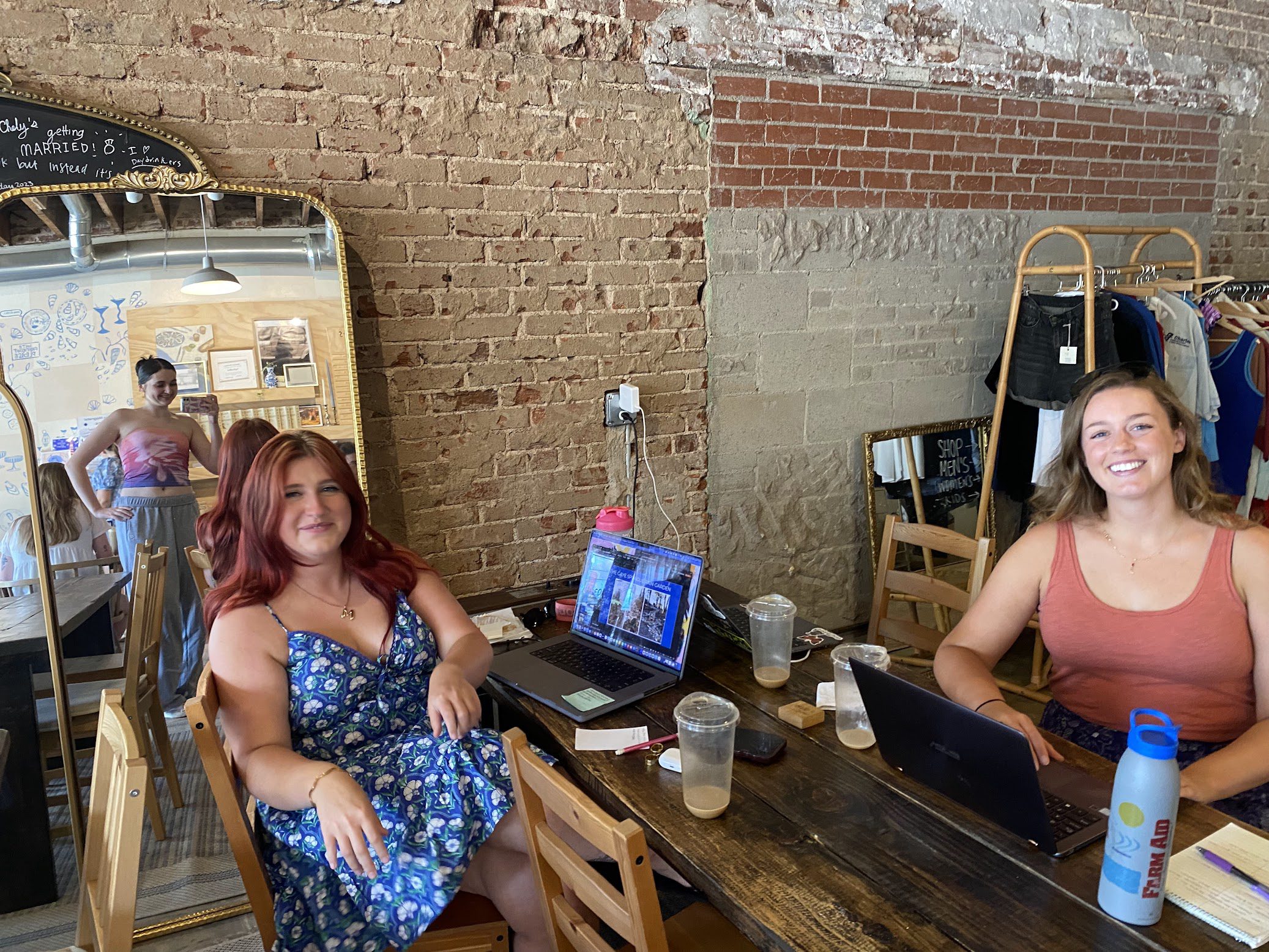 Two women sitting at a table 