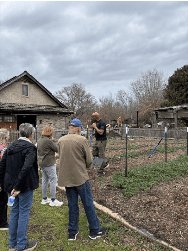 Group touring farm