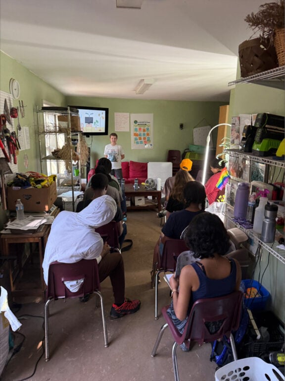 Students learning in informal classroom setting