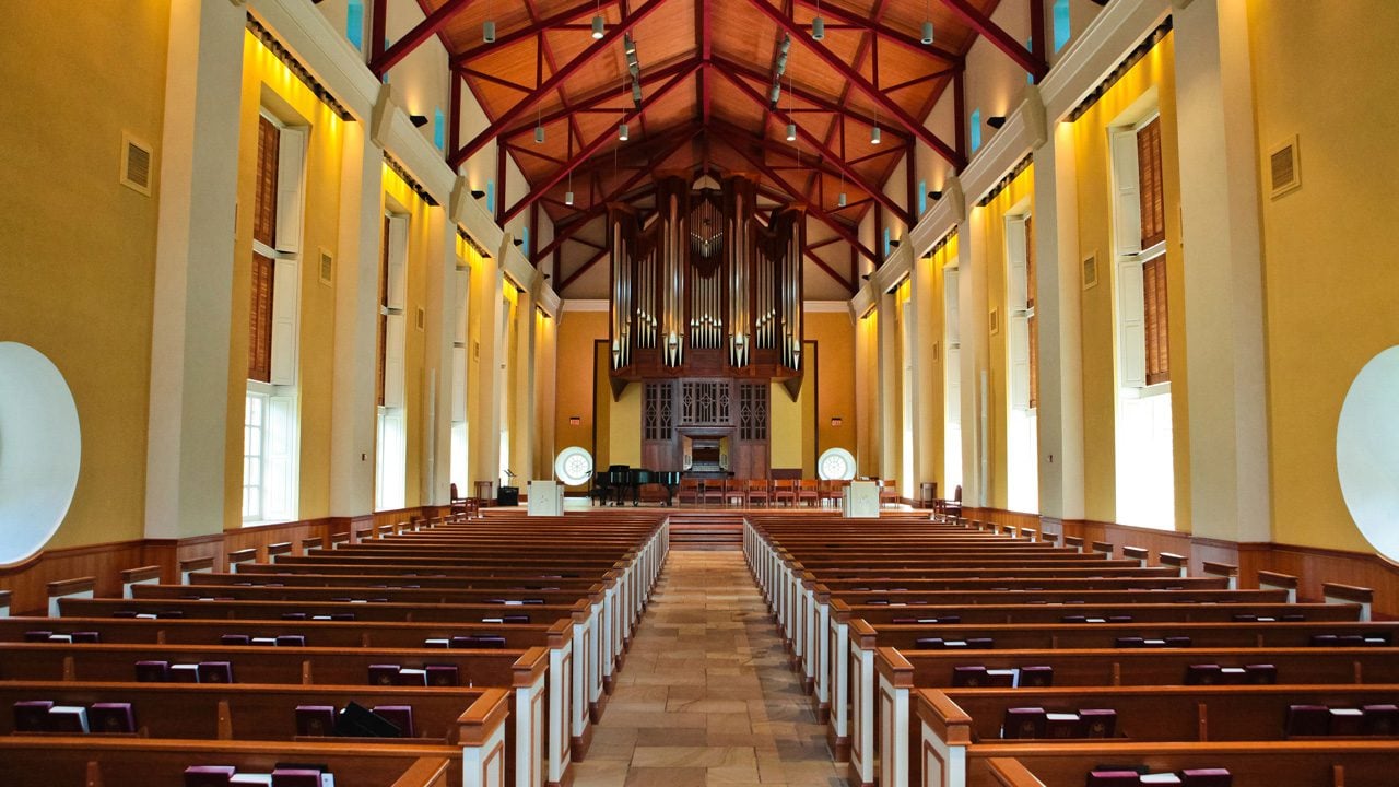 Inside of the Daniel Chapel, empty