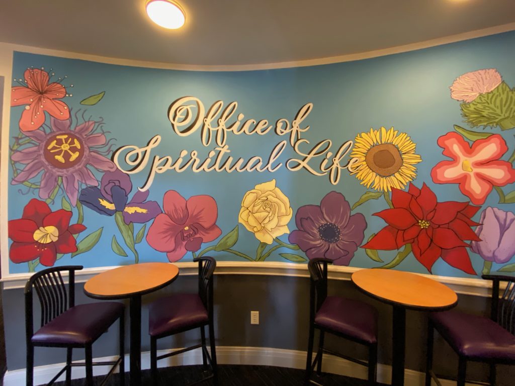Office of Spiritual Life floral mural