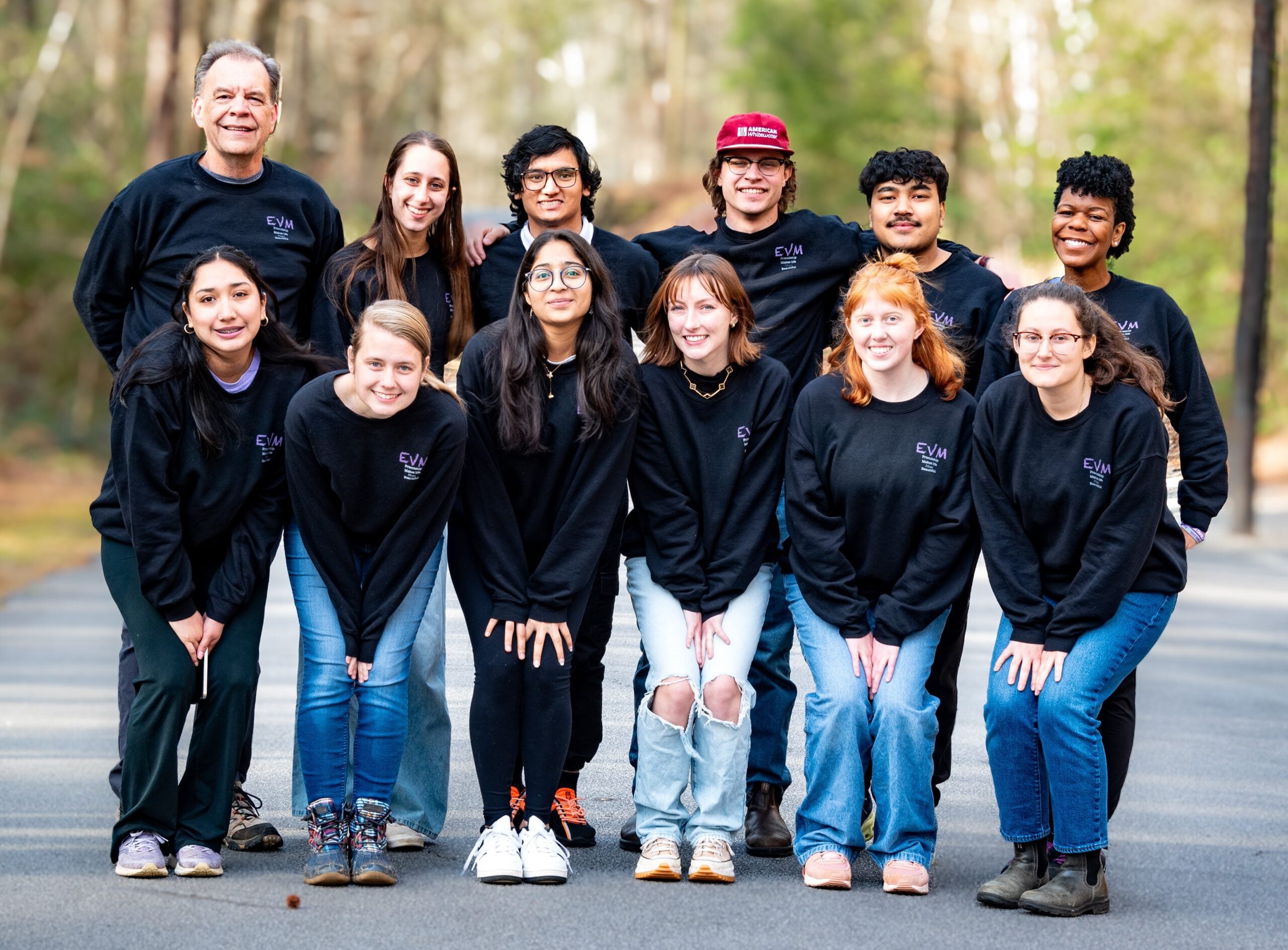 EVM retreat students and chaplains