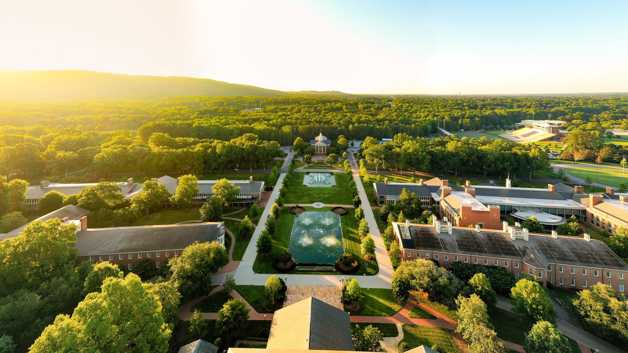 Aerial view of Furman campus