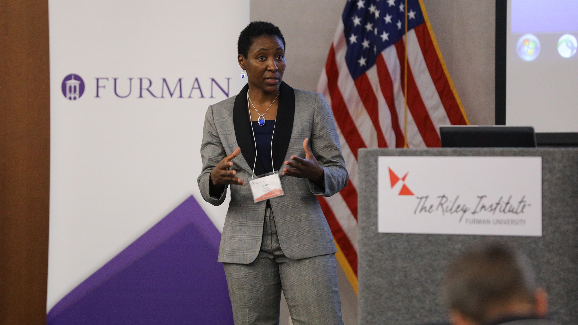 speaker giving a presentation