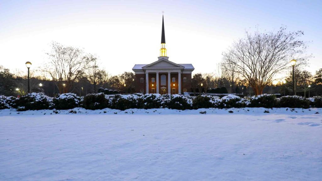 Chapel in the snow
